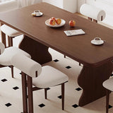 Nisu Home Dining Table in Walnut Finish with Modern Design and Comfortable Seating