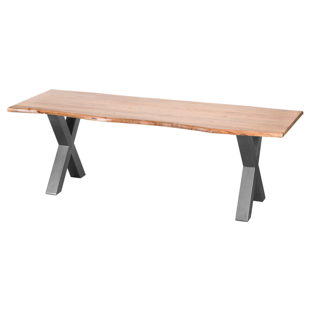 Shades 4 Seasons Rustic Wooden Dining Table with Bench BROWN METAL Shades 4 Seasons