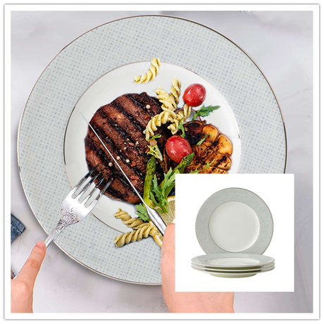 Elegant Dinner Plates set featuring a delicate design perfect for formal dining occasions