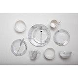 Orsina Marble Effect Dinner Set with Plates, Bowls, and Mugs for Elegant Dining