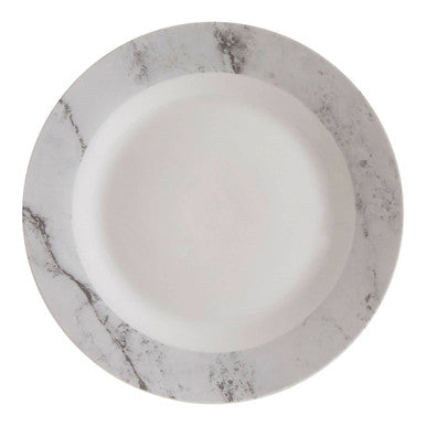 Avie 16 Piece White And Grey Marble Effect Dinner Set Orsina