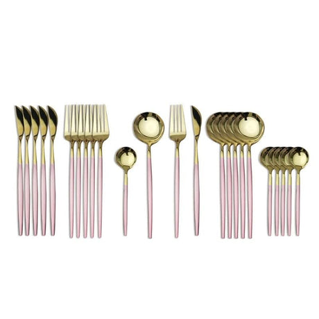 Kitchen Essentials Gold Cutlery Dinnerware Set Pink gold Kitchen Essentials