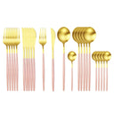 Kitchen Essentials Gold Cutlery Dinnerware Set Matte pink gold Kitchen Essentials