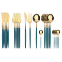 Kitchen Essentials Gold Cutlery Dinnerware Set Green gold Kitchen Essentials