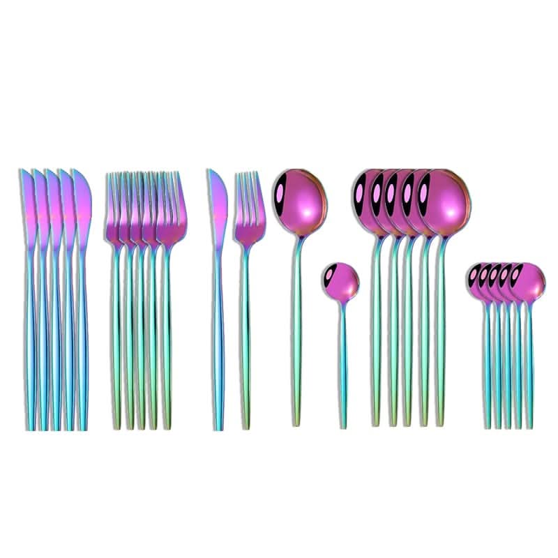 Kitchen Essentials Gold Cutlery Dinnerware Set Colorful Kitchen Essentials