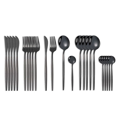 Kitchen Essentials Gold Cutlery Dinnerware Set Black Kitchen Essentials