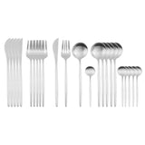 Kitchen Essentials Gold Cutlery Dinnerware Set Matte silver Kitchen Essentials