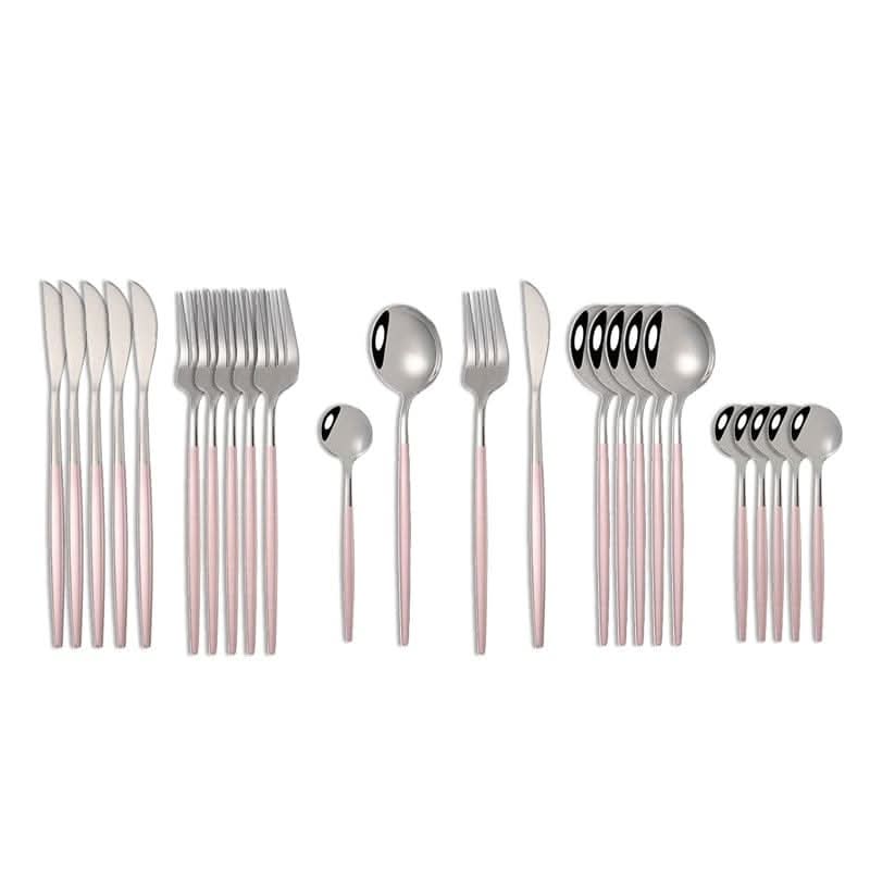 Kitchen Essentials Gold Cutlery Dinnerware Set Pink silver Kitchen Essentials