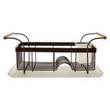 Orsina Dish Drainer with Wooden Handles and Removable Drip Tray for Kitchen Drying