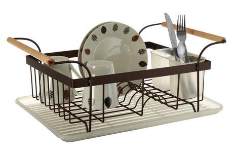 Orsina Dish Drainer with Wooden Handles for Efficient Kitchen Drying and Organisation