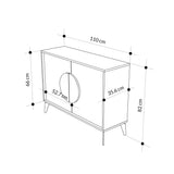 Decortie Display Unit with sleek design, two doors, and dimensions suitable for modern interiors