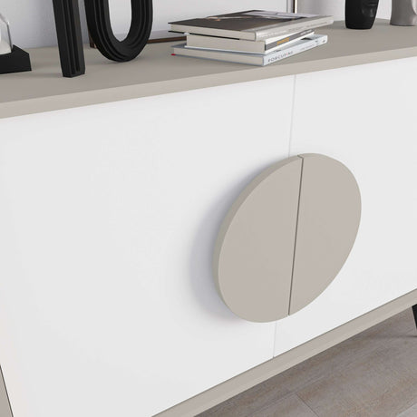 Decortie modern sideboard in neutral tones featuring sleek design, ideal as a display unit