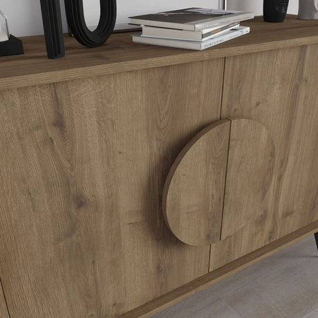Decortie sideboard featuring modern design and elegant display unit with stylish circular door handles