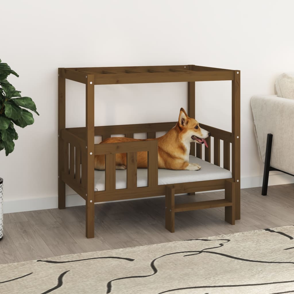 vidaXL Dog Bed 55.5x53.5x60 cm Solid Wood Pine vidaXL