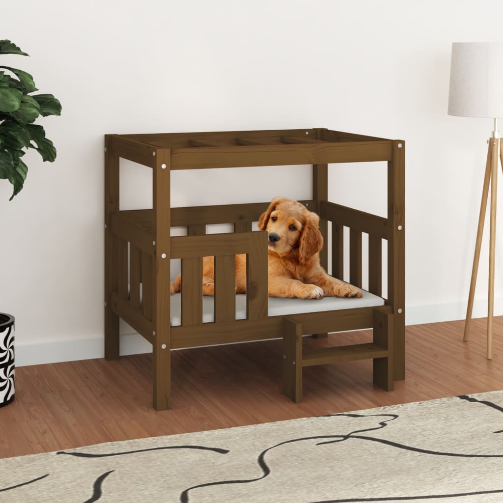 vidaXL Dog Bed 55.5x53.5x60 cm Solid Wood Pine vidaXL