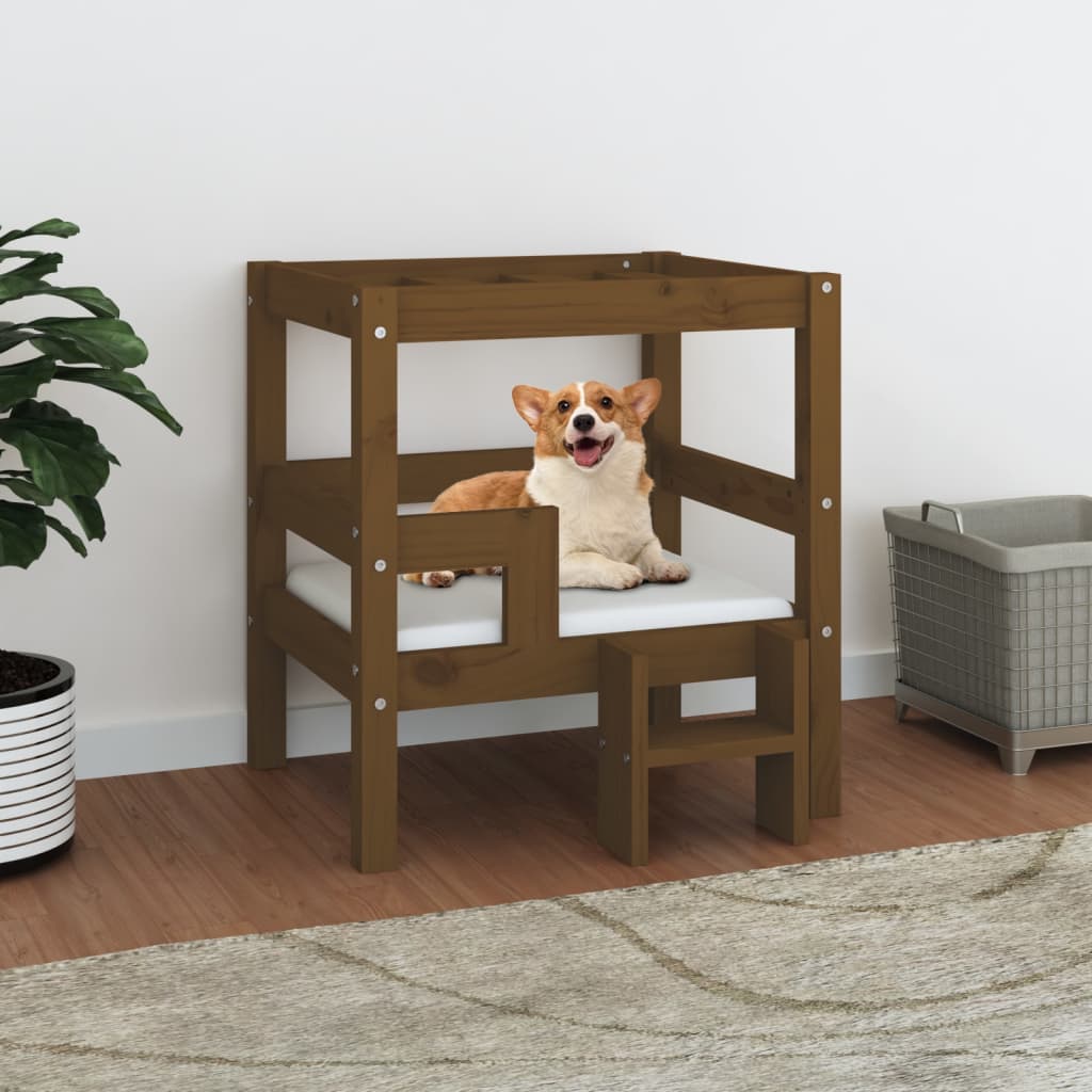 vidaXL Dog Bed 55.5x53.5x60 cm Solid Wood Pine vidaXL
