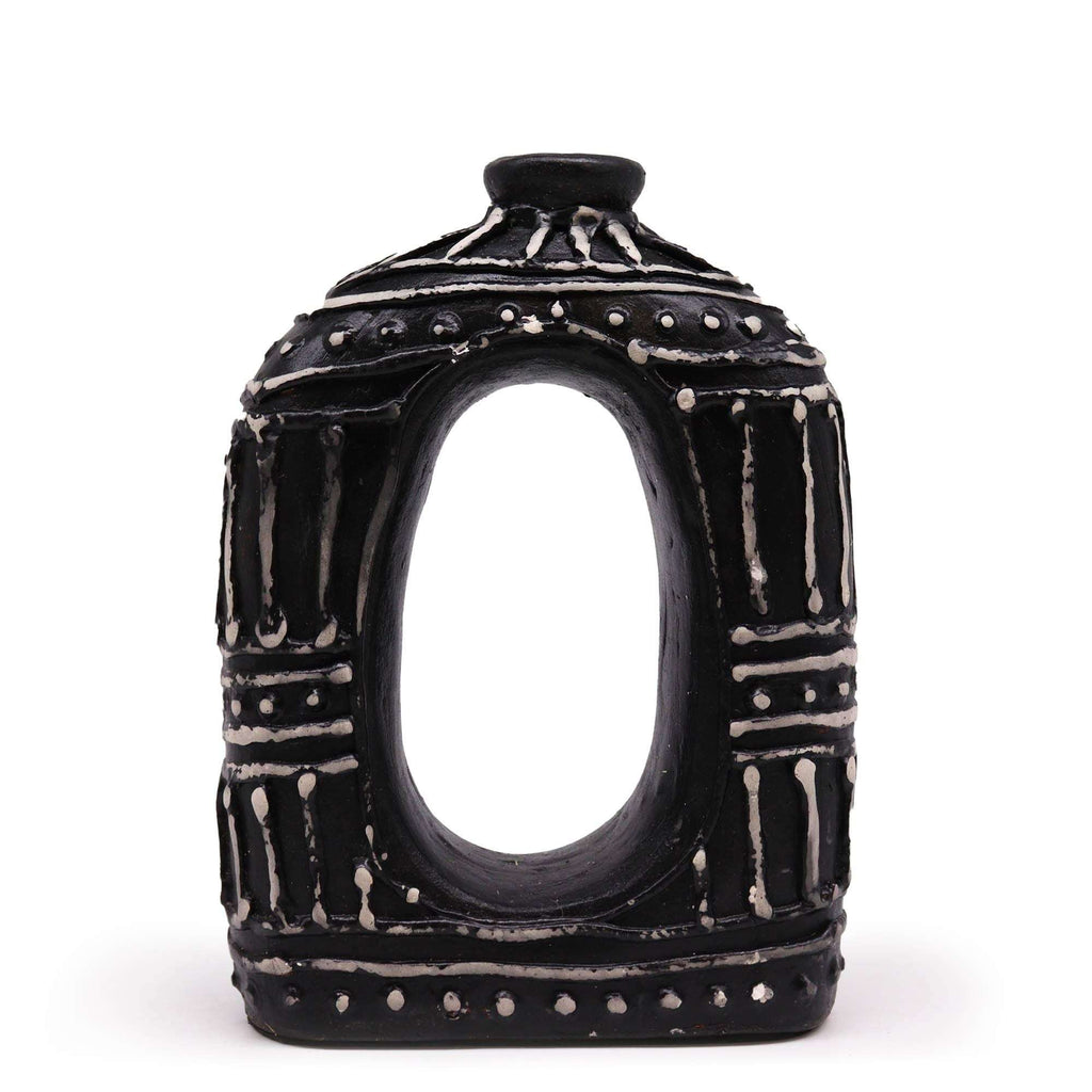Oval Donut Shaped Vase - Chocolate 23cm AW-Dropship