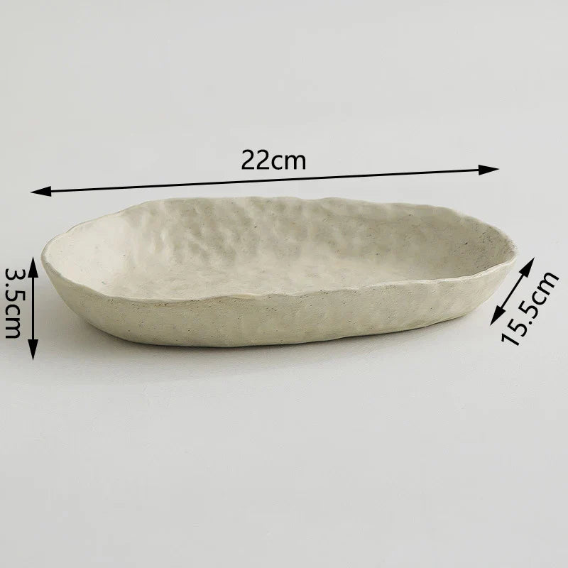 Unique Doshim Tableware Serving Plate in Natural Finish, Measuring 22cm by 15.5cm