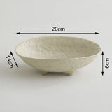 Doshim Tableware Oval Serving Bowl in Cream with a Textured Finish, 20cm Wide
