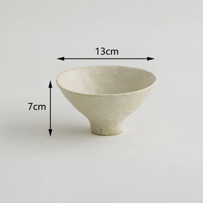 Natural Ceramic Doshim Tableware Bowl with a Unique Shape, 13cm in diameter and 7cm high