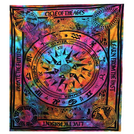 Double Cotton Bedspread and Wall Hanging - Circle of Ages AW-Dropship