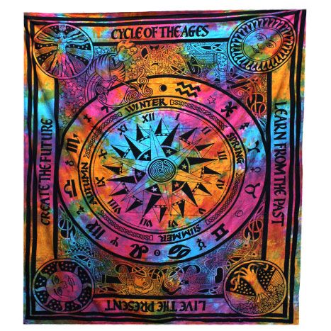 Double Cotton Bedspread and Wall Hanging - Circle of Ages AW-Dropship