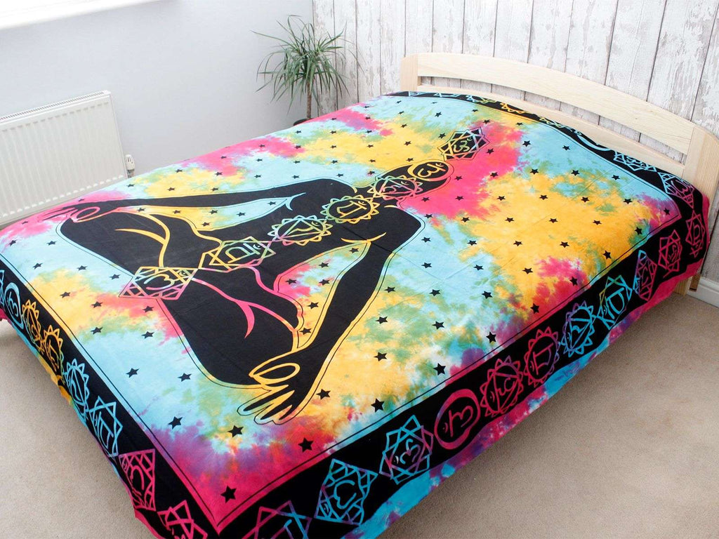 Double Cotton Bedspread and Wall Hanging - Chakra Buddha AW-Dropship