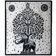 Double Cotton Bedspread and Wall Hanging - Mono - Elephant Tree AW-Dropship