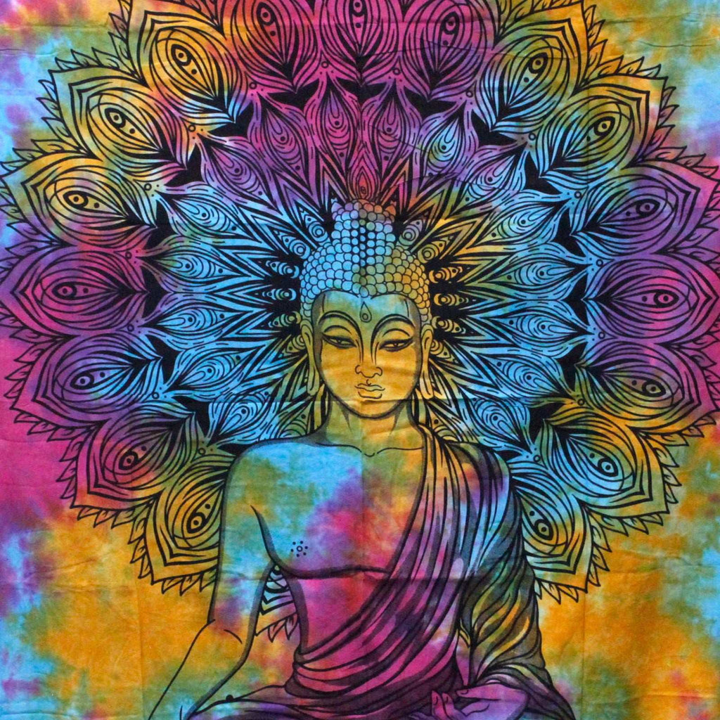 Double Cotton Bedspread and Wall Hanging - Peaceful Buddha AW-Dropship
