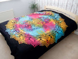 Double Cotton Bedspread and Wall Hanging - Black Hamsa AW-Dropship