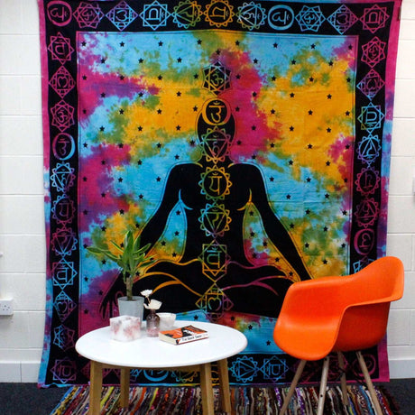 Double Cotton Bedspread and Wall Hanging - Chakra Buddha AW-Dropship