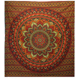 Double Cotton Bedspread and Wall Hanging - Classic Mandala - Green AW-Dropship