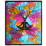 Double Cotton Bedspread and Wall Hanging - Yoga Tree AW-Dropship