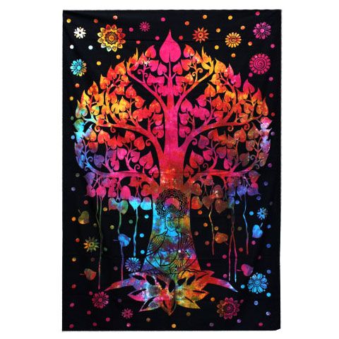 Double Cotton Bedspread and Wall Hanging - Bodhi Tree AW-Dropship