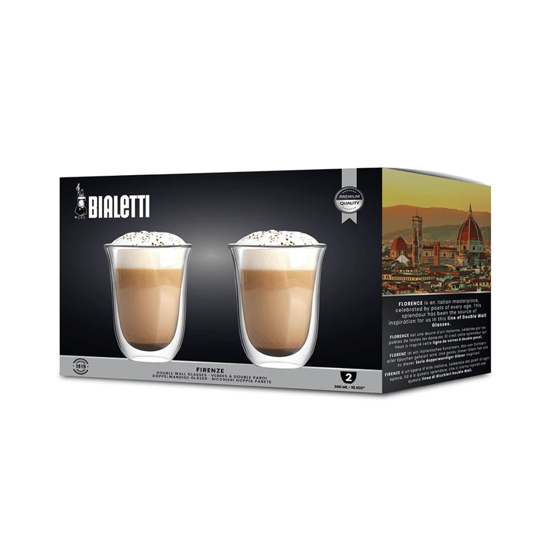 Bialetti Double Walled Glasses set of two for coffee and tea with elegant design