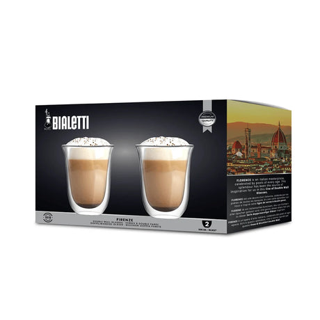 Bialetti Double Walled Glasses set of two for coffee and tea with elegant design