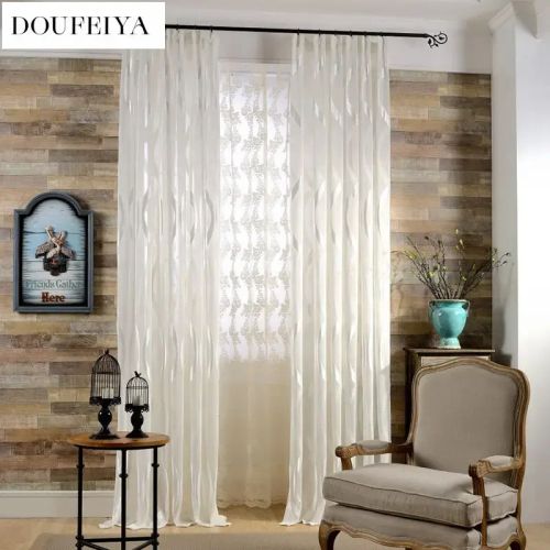 Elegant Sheer Tulle Curtain - High Shading for Home & Office Windows White Tulle JESSANS