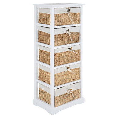 Orsina Drawer Chest with Stylish Woven Baskets Orsina