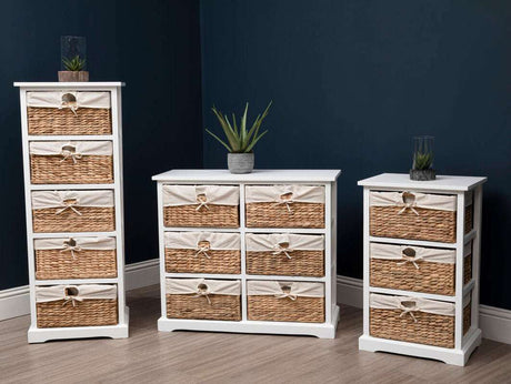 Orsina Drawer Chest with Woven Baskets Stylish Storage Orsina
