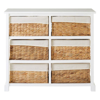 Orsina Stylish Drawer Chest with Woven Baskets Orsina