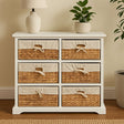 Orsina Stylish Drawer Chest with Woven Baskets Orsina