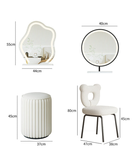 Le Di Vita Dressing Table Set featuring unique mirrors and stylish chair for a modern bedroom