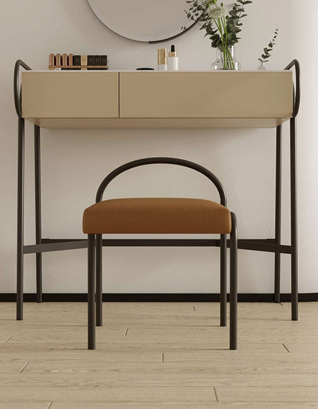 Modern Le Di Vita Dressing Table in Beige with Minimalist Design and Matching Chair