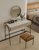 Le Di Vita Dressing Table with Marble Surface and Stylish Minimalist Design for Bedroom Vanity