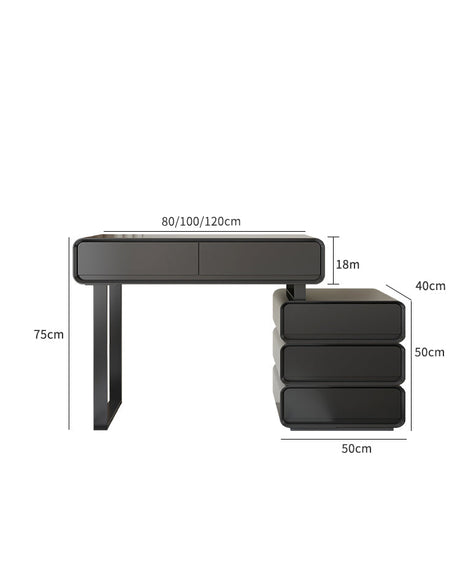 Le Di Vita Modern Dressing Table with Two Drawers and Four Storage Boxes in Stylish Design