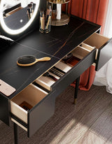 Stylish Le Di Vita Dressing Table with elegant black finish and spacious drawer storage