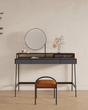 Le Di Vita Modern Dressing Table with Round Mirror and Minimalist Design in a Contemporary Setting