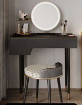 Modern Le Di Vita Dressing Table with Circular Mirror and Stylish Makeup Organiser
