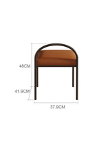 Le Di Vita Dressing Table Stool with Brown Upholstered Seat and Metal Frame Dimensions 48x41.9x37.9 cm