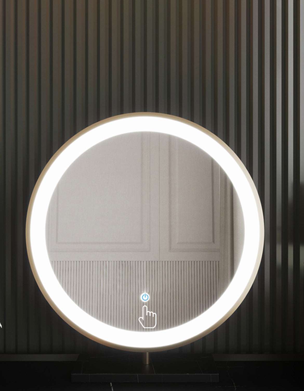 Le Di Vita Round Mirror with LED Backlighting for Modern Dressing Table Decoration
